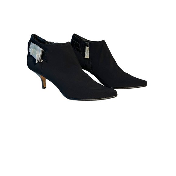 Donald Pliner Booties Size 8 M Black Lexie 2” Heel Pointed Toe Zipper Fabric - Picture 3 of 13